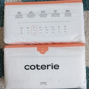 2 New Packs of Coterie Diapers
